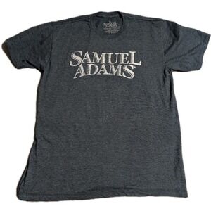 Samuel Adams Beer T Shirt Mens Large Gray Brewery Logo Graphic Boston Beer